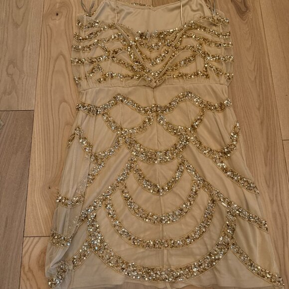 Gold Sequin Mini Dress - Picture 2 of 3